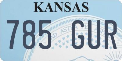 KS license plate 785GUR