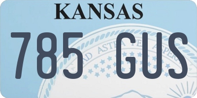 KS license plate 785GUS