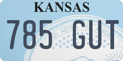 KS license plate 785GUT