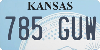 KS license plate 785GUW