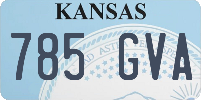 KS license plate 785GVA