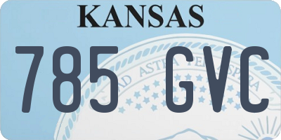 KS license plate 785GVC