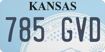 KS license plate 785GVD