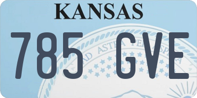 KS license plate 785GVE