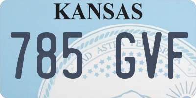 KS license plate 785GVF