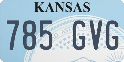 KS license plate 785GVG