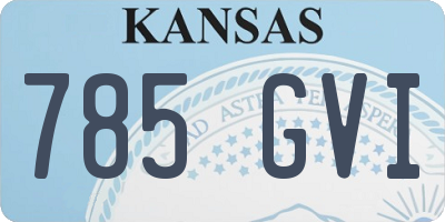 KS license plate 785GVI