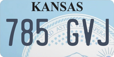 KS license plate 785GVJ