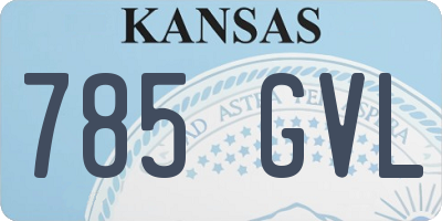 KS license plate 785GVL