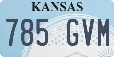 KS license plate 785GVM
