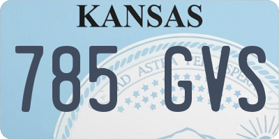 KS license plate 785GVS