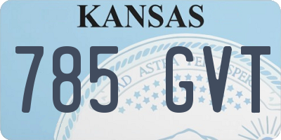 KS license plate 785GVT