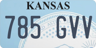KS license plate 785GVV