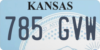 KS license plate 785GVW