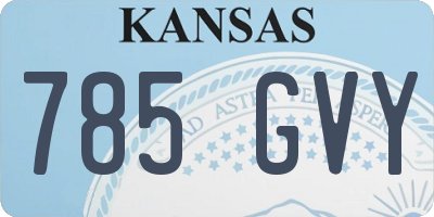 KS license plate 785GVY