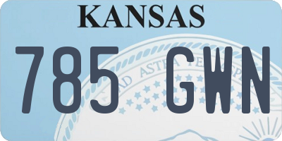 KS license plate 785GWN