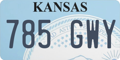 KS license plate 785GWY