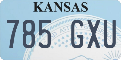 KS license plate 785GXU