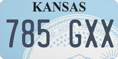 KS license plate 785GXX