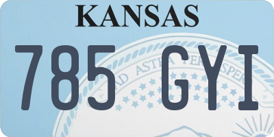 KS license plate 785GYI