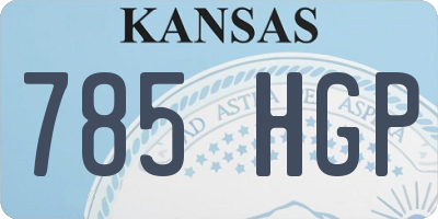KS license plate 785HGP