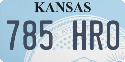 KS license plate 785HRO
