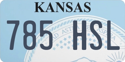 KS license plate 785HSL