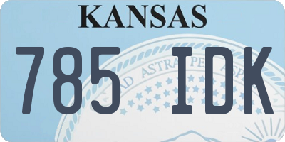 KS license plate 785IDK