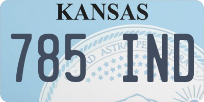 KS license plate 785IND