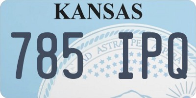 KS license plate 785IPQ