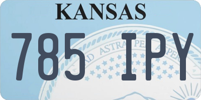 KS license plate 785IPY