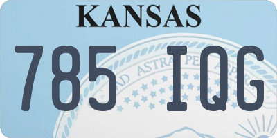 KS license plate 785IQG