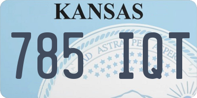 KS license plate 785IQT