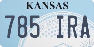 KS license plate 785IRA