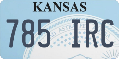 KS license plate 785IRC