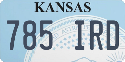 KS license plate 785IRD