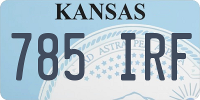 KS license plate 785IRF