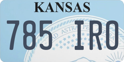 KS license plate 785IRO