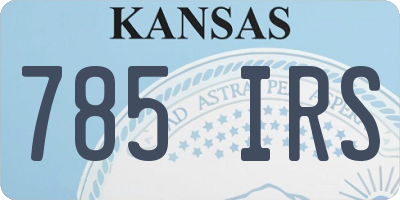 KS license plate 785IRS