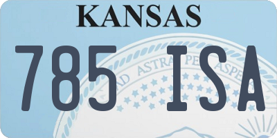 KS license plate 785ISA