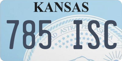 KS license plate 785ISC