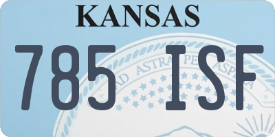 KS license plate 785ISF