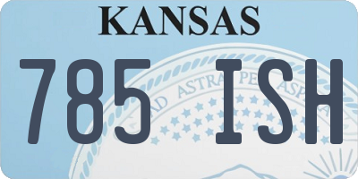 KS license plate 785ISH