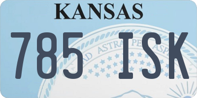 KS license plate 785ISK
