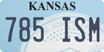 KS license plate 785ISM