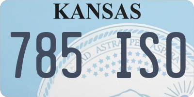 KS license plate 785ISO