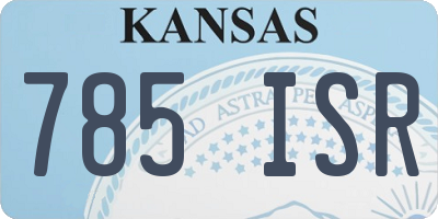 KS license plate 785ISR
