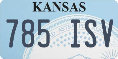 KS license plate 785ISV