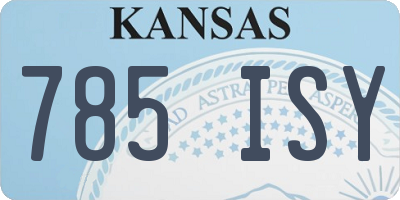KS license plate 785ISY
