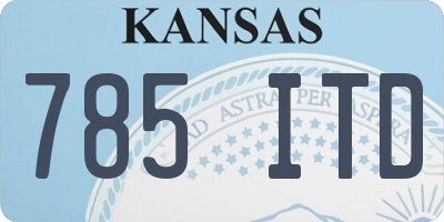 KS license plate 785ITD